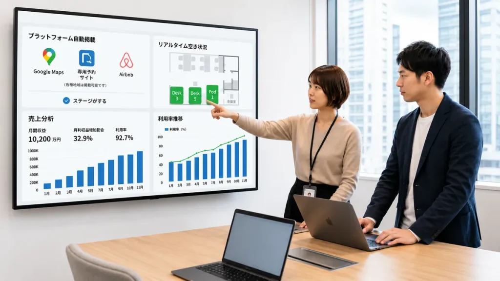 予約画面や売り上げ管理などシステムを連携することで省人化を実現