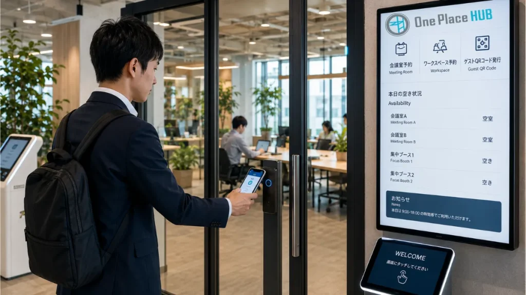 スマホ一つで入退室・予約をする利用者
